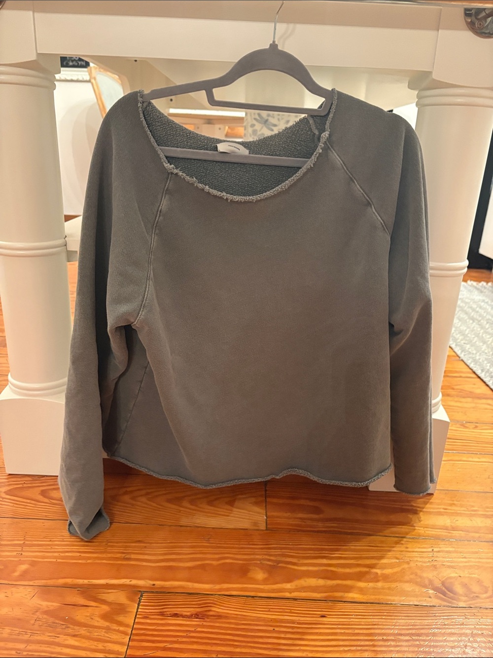 Joah Brown Women’s Washed Gray Raw-Edge Sweatshirt